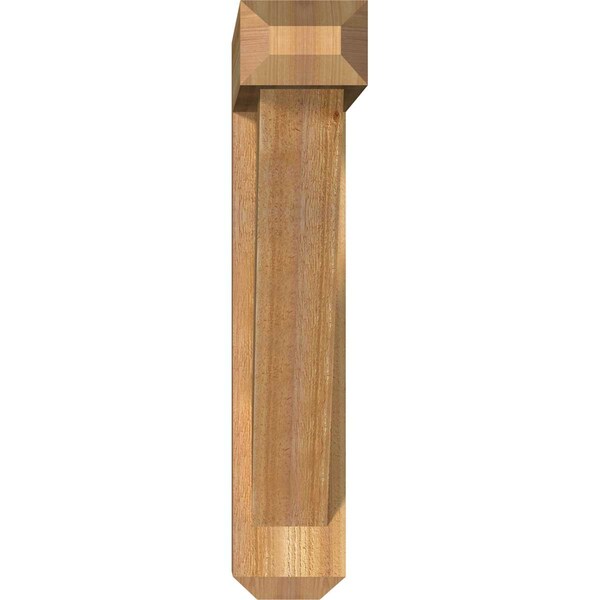 Traditional Craftsman Rough Sawn Bracket W/ Offset Brace, Western Red Cedar, 6W X 26D X 30H